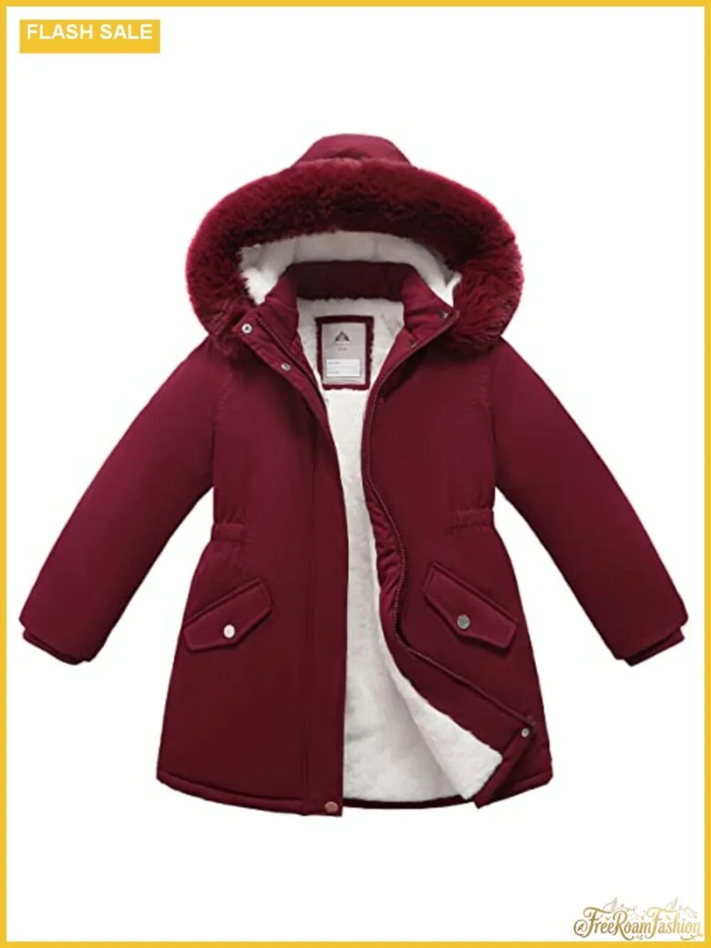 Girls Long Waterproof Winter Coat Warm Hooded Parka